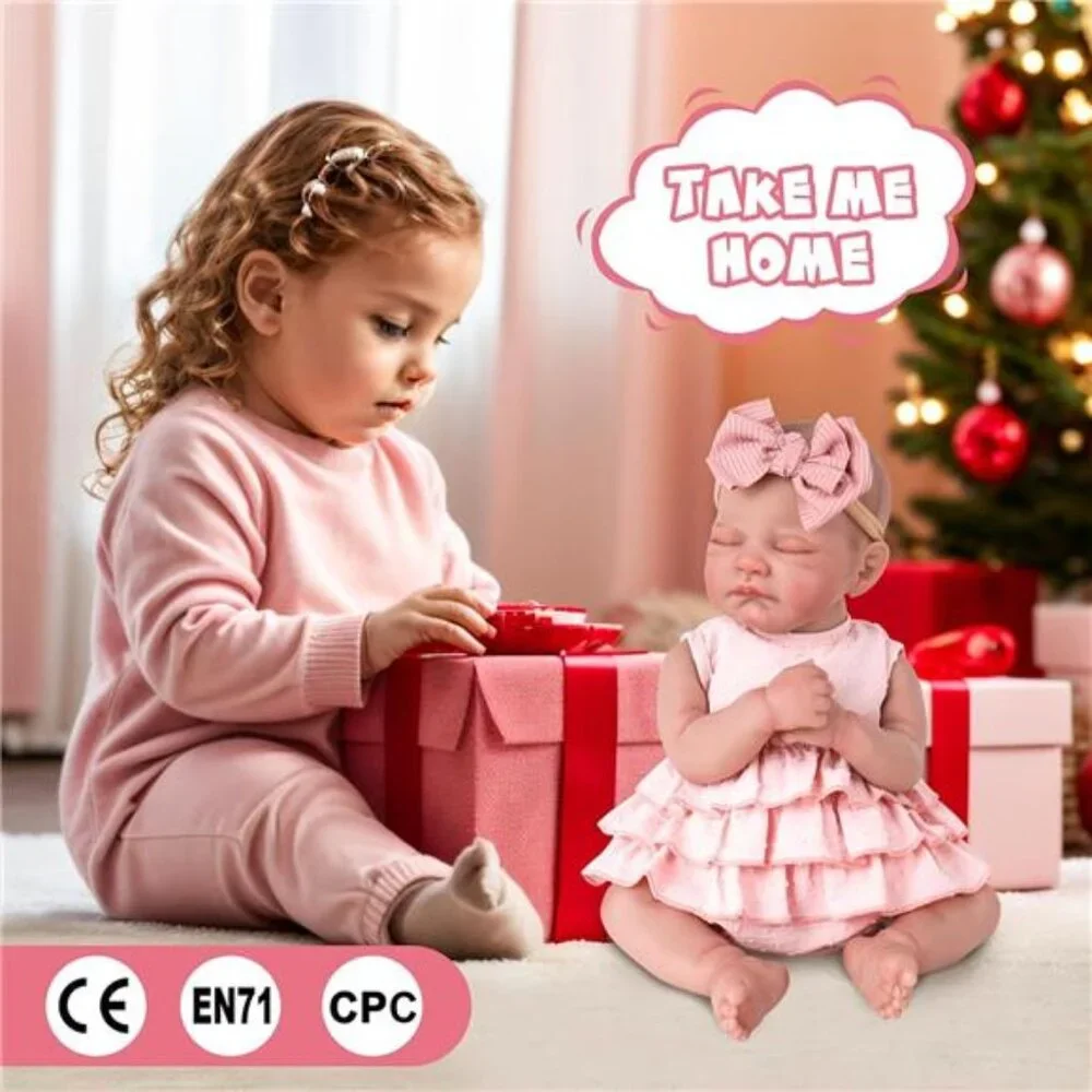 Reborn Baby Dolls Realistic Lifelike 20" Newborn Baby Doll Girls Feeding Kit - Picture 4 of 7